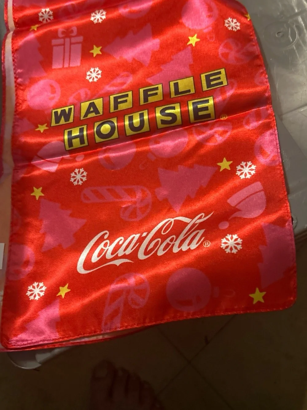 Waffle House x Coca-Cola Red Holiday Satin Scarf